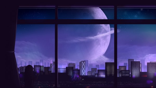 Ночной город из окна