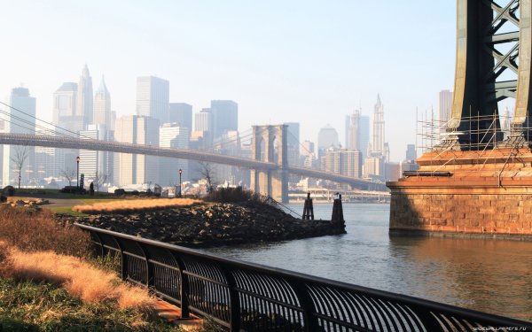 Нью Йорк набережная Манхеттена