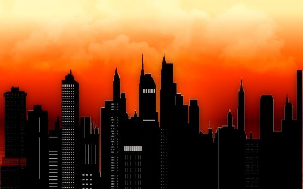 Нью Йорк небоскребы силуэт