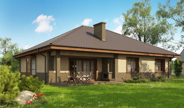 Проект z10 одноэтажный дом с террасой