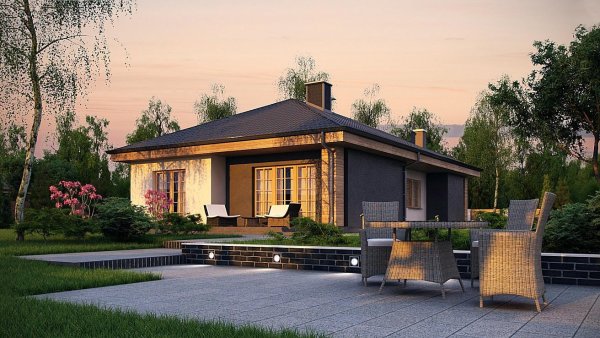 Одноэтажный дом 120кв с террасой