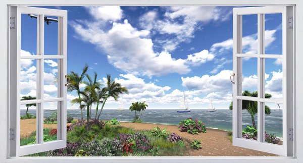 Открытое окно в пол