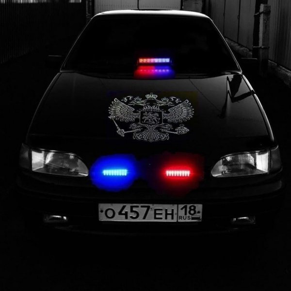 ВАЗ 2114 опер стайл черная с мигалками