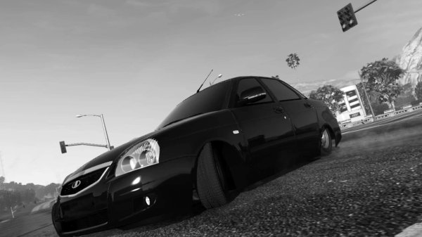 Лада Приора черная 4к