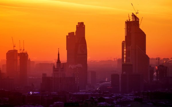 Небоскребы на закате