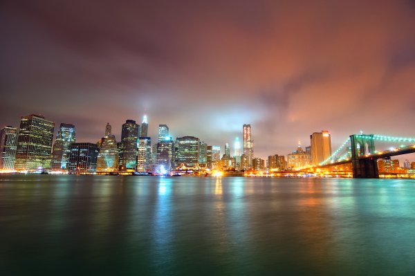 Нью Йорк панорама ночь