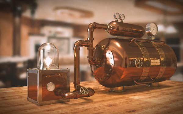 Steampunk паровой двигатель