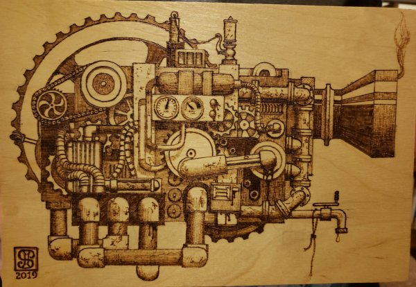 Паровой двигатель стимпанк арт