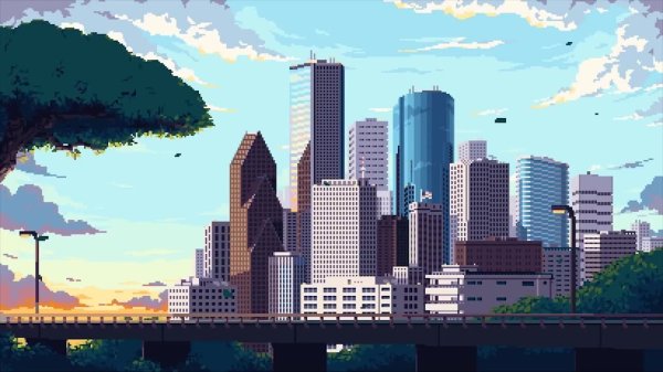 Пиксельный город