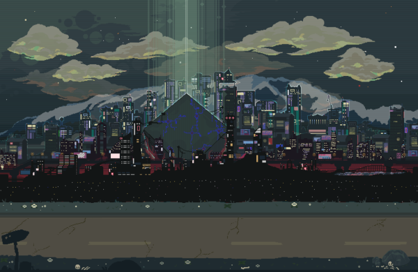 Город пиксель арт 2д