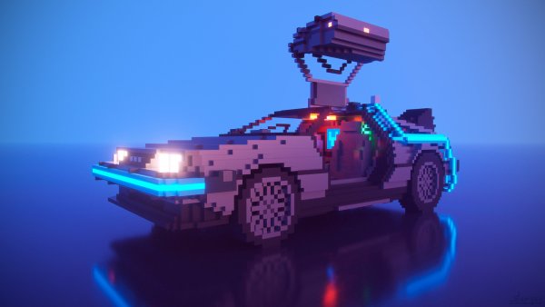 DELOREAN Pixel Art 1к1