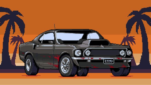 Пиксельная ретро машинка