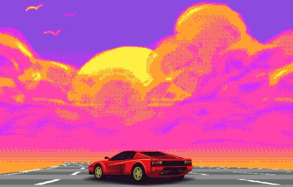 Пиксельная ретро машинка