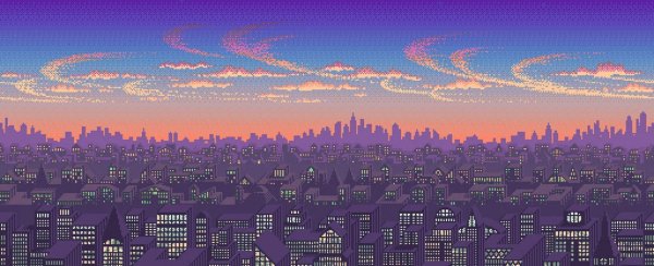 Пиксельный город фон