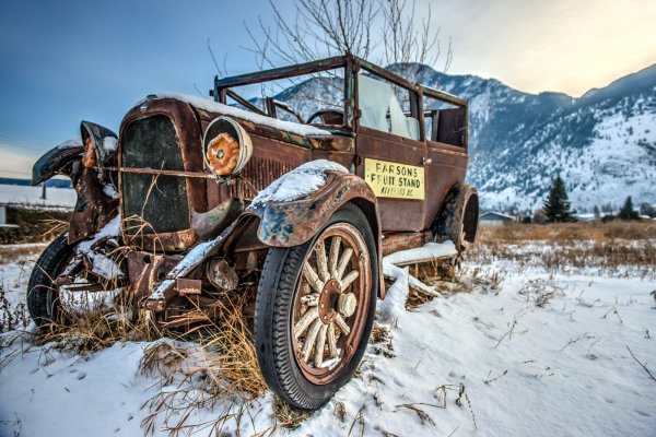 Ретро авто зимой