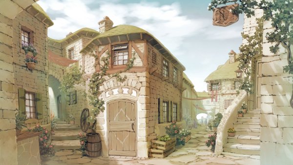 Старинная французская деревня дворик