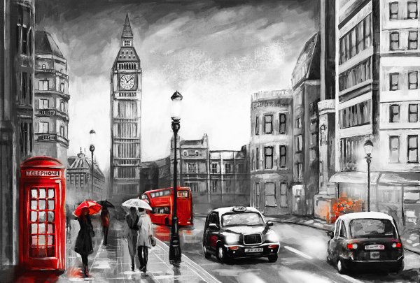 Алмазная мозаика дождливый Лондон