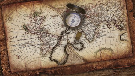 Компас на карте