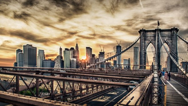 Нью Йорк Эстетика Бруклинский мост