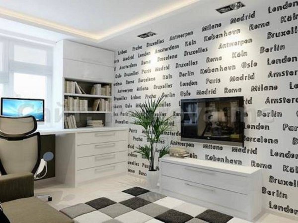 Обои в комнату с надписями