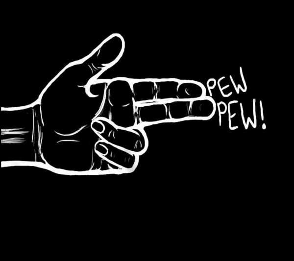 Фак на черном фоне