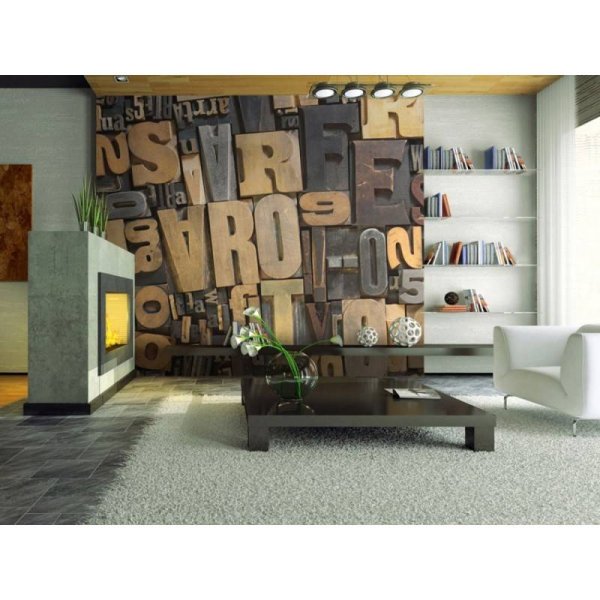 Деревянные буквы в интерьере