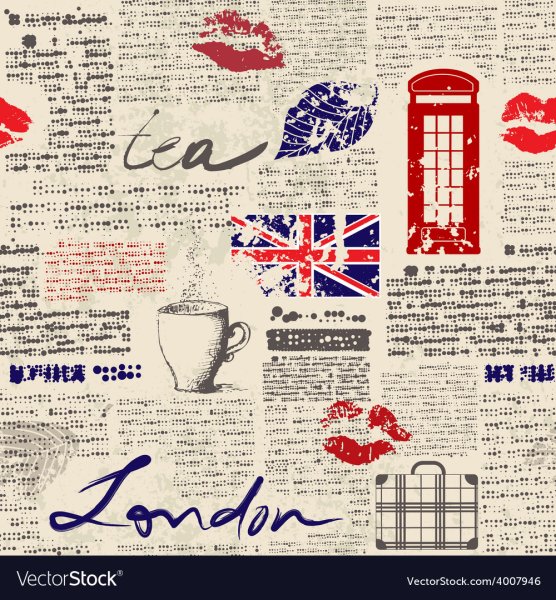 Обои в стиле газеты Лондона