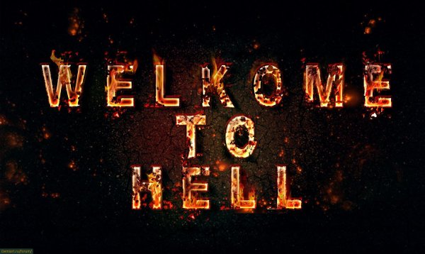 Надпись добро пожаловать в ад