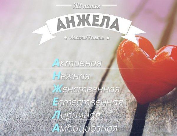 Анжела надпись имени