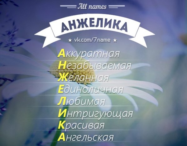 Надпись имени Анжелика