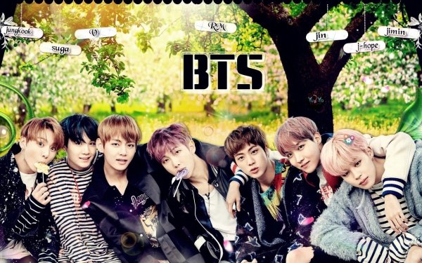 Группа БТС надпись