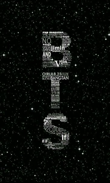 Надпись BTS на черном фоне