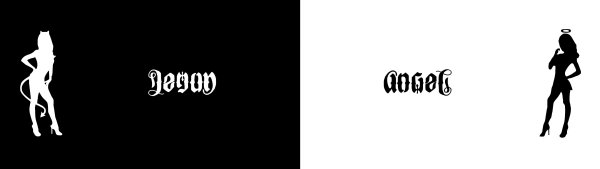 Обои ангел и демон надпись