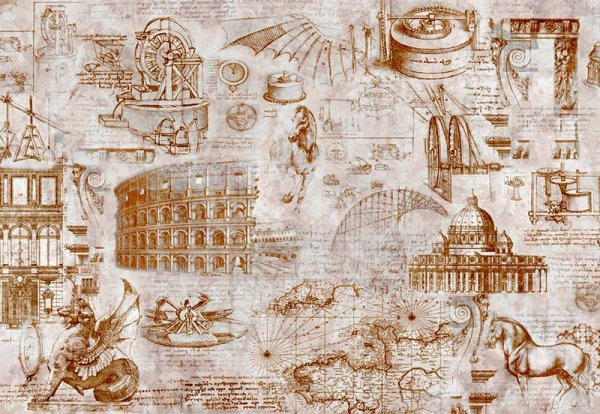 Коллаж фреска Леонардо да Винчи