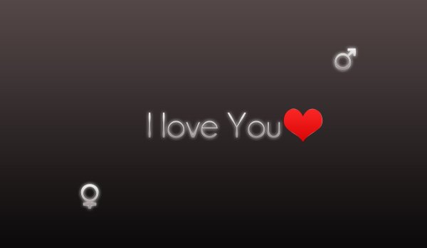 I Love you на черном фоне