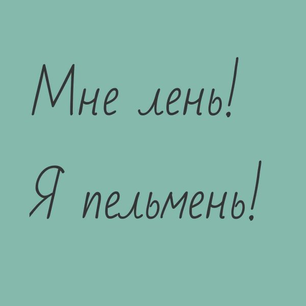 Надпись мне лень я пельмень