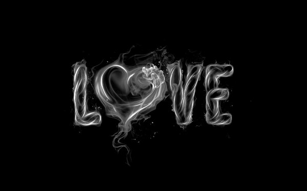 Надпись Love на черном фоне