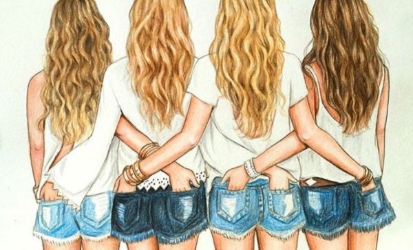 Подруги рисунок