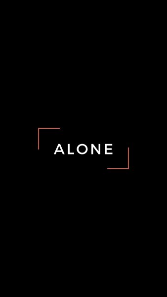 Alone надпись на черном фоне