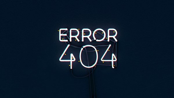 404 Ошибка на черном фоне