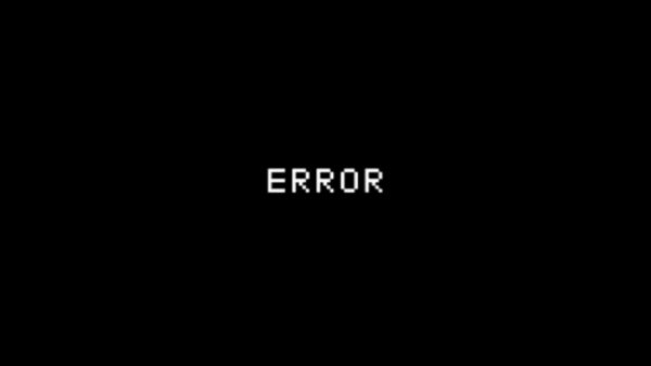 Надпись Error на черном фоне