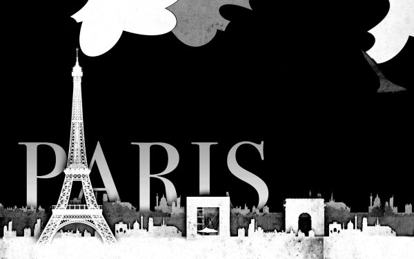 Надпись Париж на черном фоне
