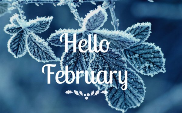 Зима с надписью hello February