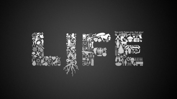 Обои с надписями на черном фоне