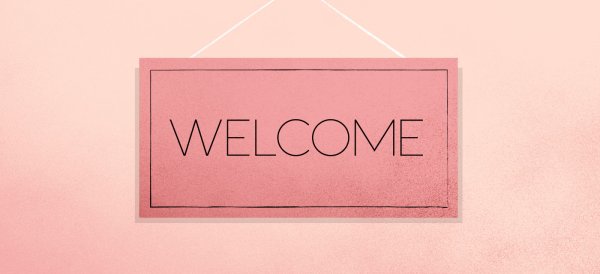 Розовая надпись Welcome