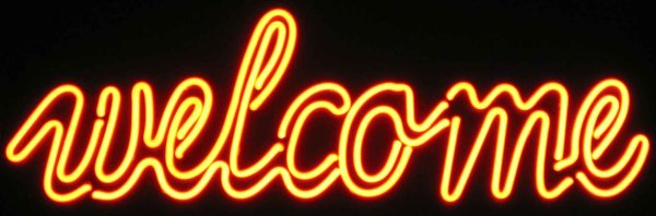 Неоновая надпись добро пожаловать