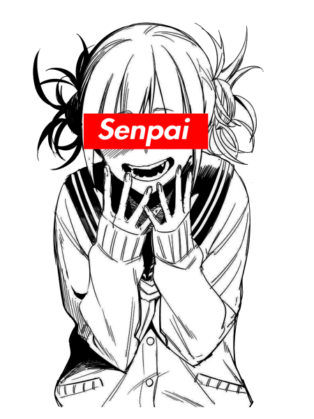 Наклейки аниме черно белые