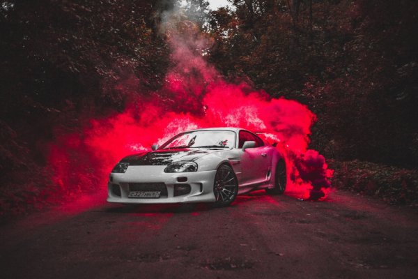 Дрифт с цветным дымом