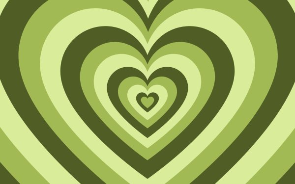 Зелёные сердечки обои