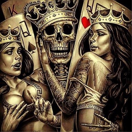 Скелет Король и две дамы